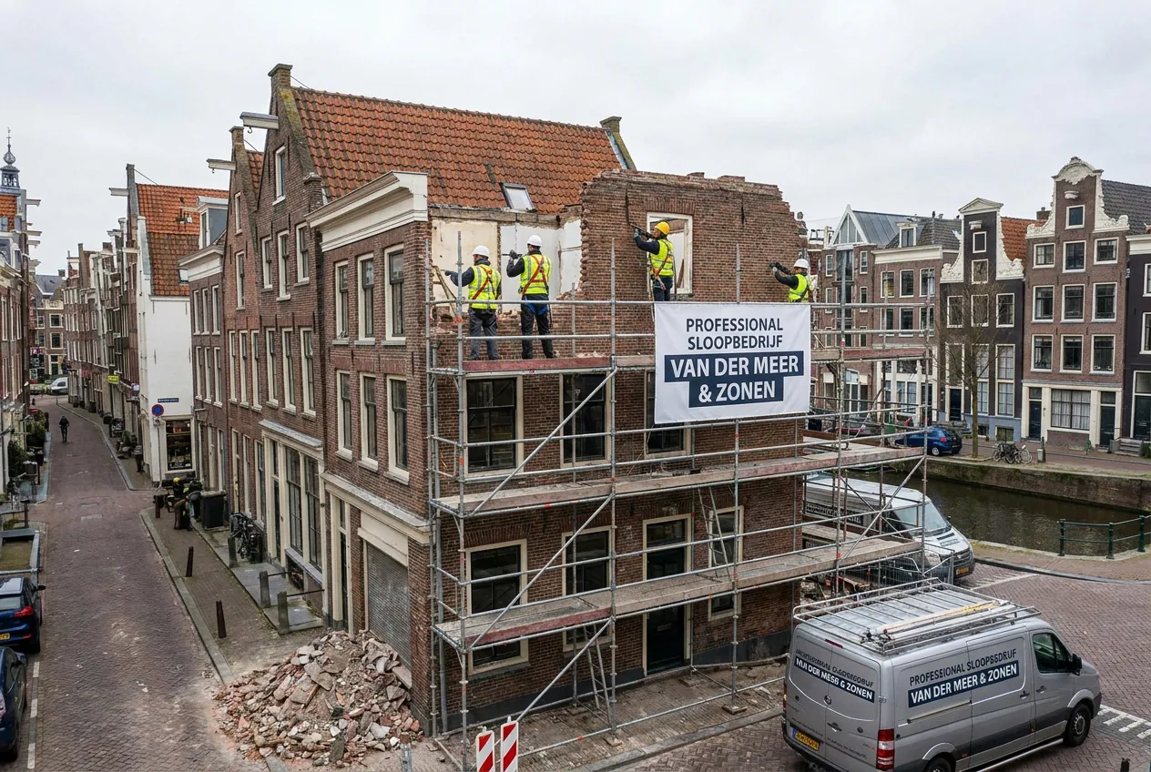 Gevel sloop van woonhuis